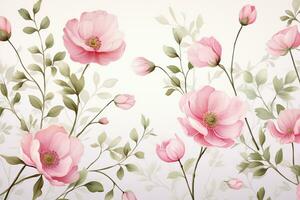 sans couture floral modèle avec magnolia fleurs. vecteur illustration. ai généré photo
