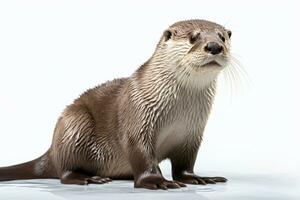 européen petit griffé loutre Lutra Lutra ai généré photo