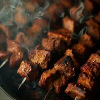 délicieux chaud épicé shish kebab génératif ai photo