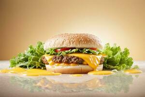 délicieux fromage Burger avec génératif ai photo