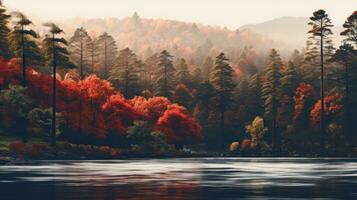 une brumeux vue de la nature. génératif ai photo