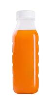Plastique bouteille de biologique Frais Orange ou carotte jus photo