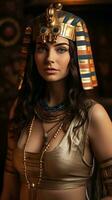 magnifique femme comme reine de Egypte cléopâtre. génératif ai photo