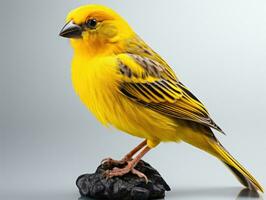 Jaune canari, canari sur une blanc Contexte. isolé. ai génératif photo