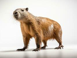 capybara myocasteur ragondin sur blanc Contexte. ai génératif photo