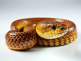 proche en haut portrait de une au nez rouge serpent rat serpent ai génératif photo