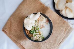 riz bouillie avec poulet, indonésien style nourriture photo