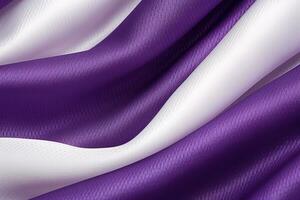 violet et blanc rayé en tissu texture Contexte. ai généré photo