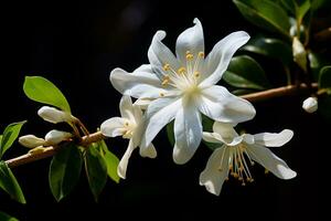 ai génératif photo de jasmin fleur dans une transcendant botanique jardin