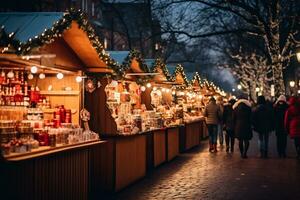 ai génératif image de une charmant Noël marché photo