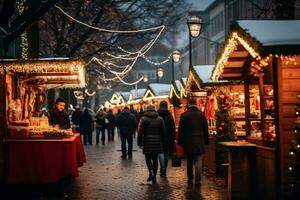 ai génératif image de une charmant Noël marché photo