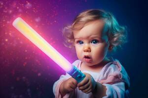 bébé lumière laser. produire ai photo