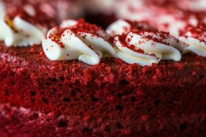 humide gâteau rouge velours. produire ai photo