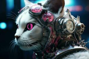 cyberpunk chat. produire ai photo