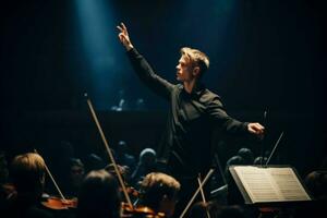 conducteur orchestre. produire ai photo