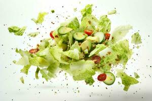 spectaculaire César salade chute. produire ai photo