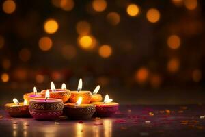 décoratif diwali de fête journée bannière. produire ai photo
