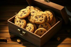 parfumé fait maison biscuits boîte. produire ai photo