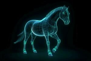 holographique cheval. produire ai photo