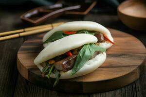 bao chignon porc cuisine. produire ai photo