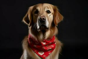 chien bandana. produire ai photo