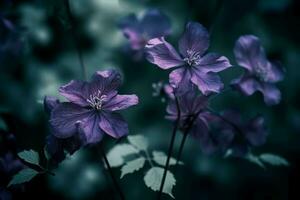 violet fleurs fermer spectaculaire. produire ai photo