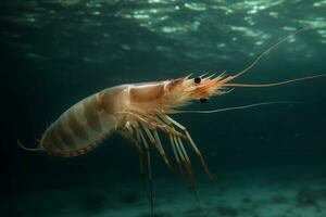 mer crevette sous-marin. produire ai photo