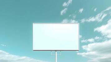 Vide panneau d'affichage pour La publicité avec nuage ciel Contexte. génératif ai photo