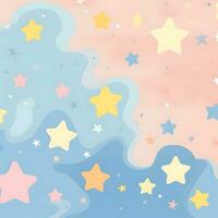 une coloré Contexte avec étoiles et des nuages. génératif ai photo