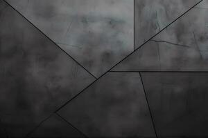une noir et blanc photo de une mur avec une géométrique modèle. génératif ai