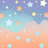 pastel étoiles et des nuages Contexte. génératif ai photo