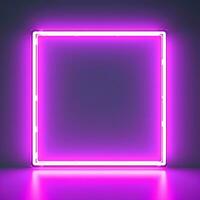 néon signe dans une foncé pièce avec une violet lumière. génératif ai photo