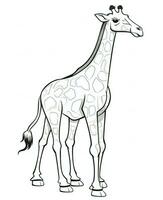 une girafe est permanent dans une ligne dessin. génératif ai photo