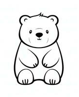 une noir et blanc dessin de une ours. génératif ai photo
