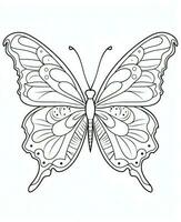 illustration pour coloration livre avec papillon isolé sur blanc Contexte. génératif ai photo