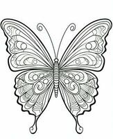 papillon coloration pages pour adultes. génératif ai photo
