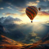 air ballon sur le ciel paysage magnifique photo