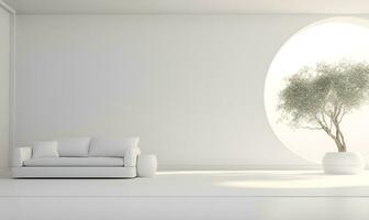 moderne minimaliste blanc élégant Accueil intérieur, ai génératif photo