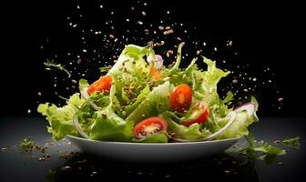 en bonne santé nourriture légume salade, ai génératif photo