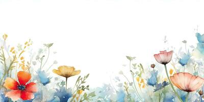 aquarelle floral modèle , copie espace pour texte. génératif ai photo