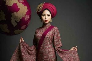 portraits de à la mode magnifique femmes dans traditionnel vêtements. ai génératif pro photo