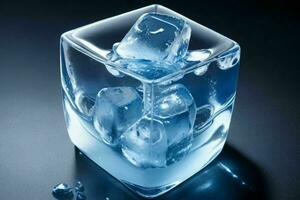 la glace cubes. ai génératif pro photo