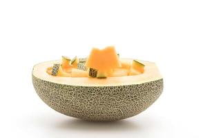 Melon cantaloup sur fond blanc