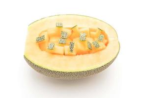 Melon cantaloup sur fond blanc photo