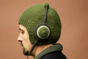 une bonnet avec écouteurs intégré photo