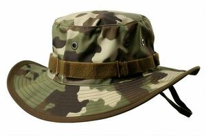 une camouflage boonie chapeau avec une large bord photo