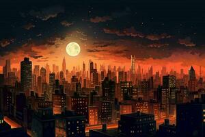une ville horizon à nuit photo