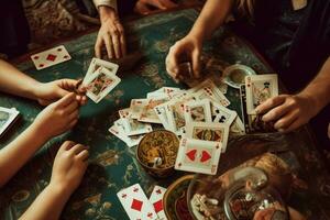 une famille Jeu de cartes sur les pères journée photo