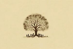 une minimaliste dessin de une famille arbre photo