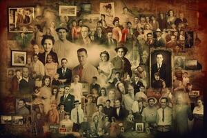 une portrait composé de une collage de famille Photos